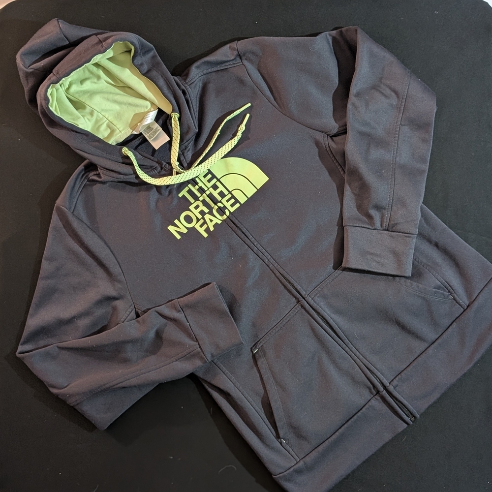 The North Face Women's XL Dark Gray Full Zip Fleece Hoodie Long Sleeve